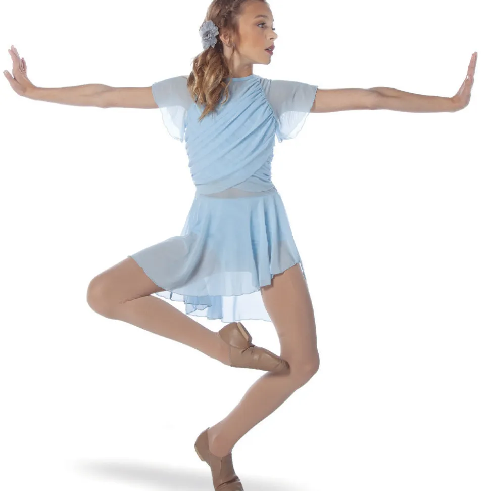 Alexandra Collection Youth Flutter Sleeve Skirted Leotard