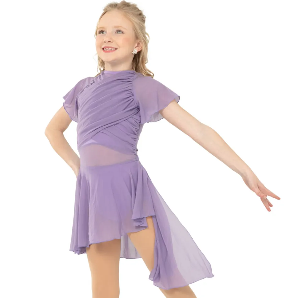 Alexandra Collection Youth Flutter Sleeve Skirted Leotard