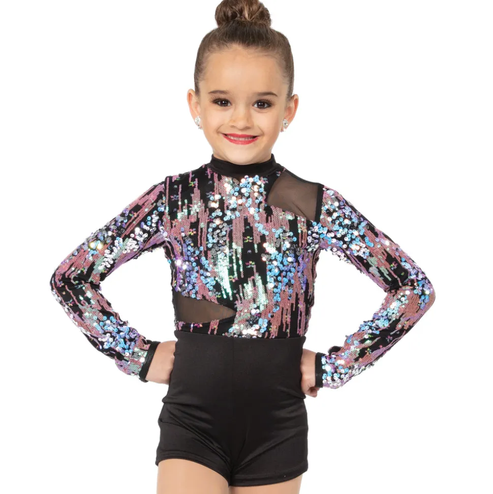 Alexandra Iridescent Sequin Biketard