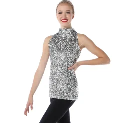 Alexandra Mock Neck Sequin Tank