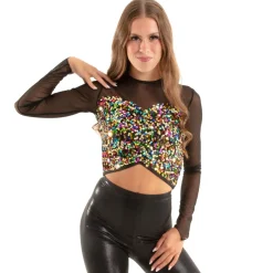 Alexandra Sequin Crop Top