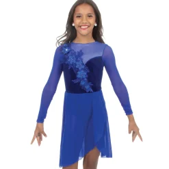 Alexandra Velvet Long Sleeve Skirted Leotard