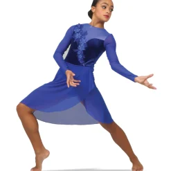 Alexandra Velvet Long Sleeve Skirted Leotard