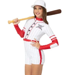 Baseball Strike Out Pin Stripe Biketard