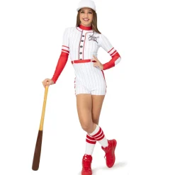 Baseball Strike Out Pin Stripe Biketard