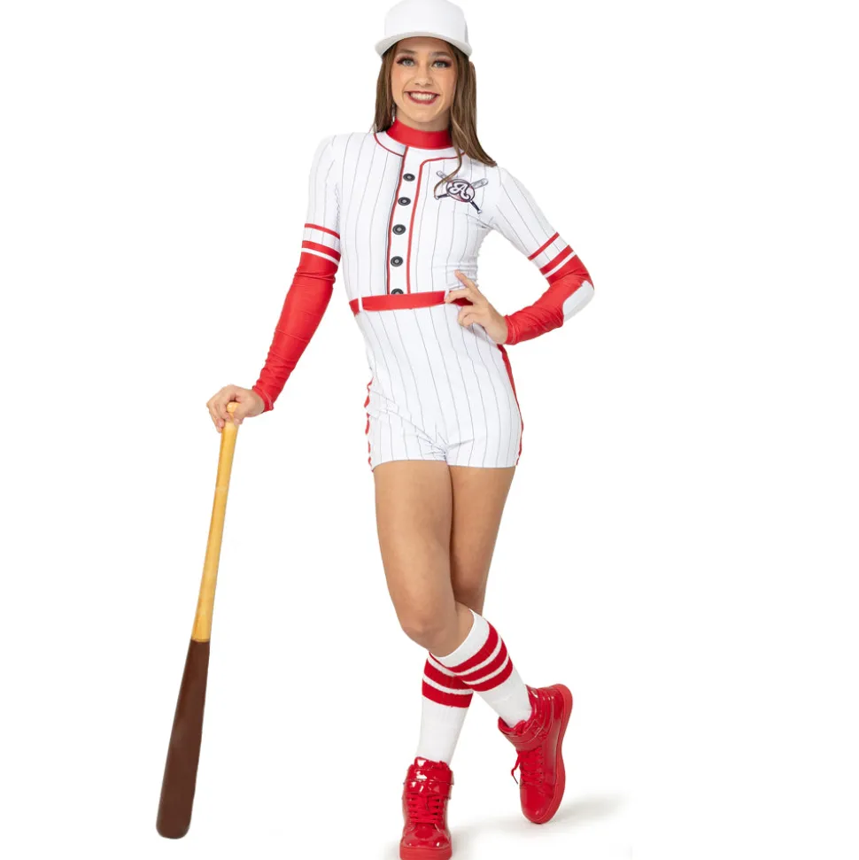 Baseball Strike Out Pin Stripe Biketard