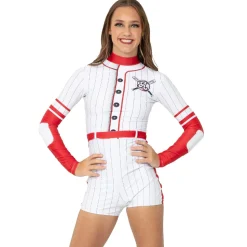 Baseball Strike Out Pin Stripe Biketard