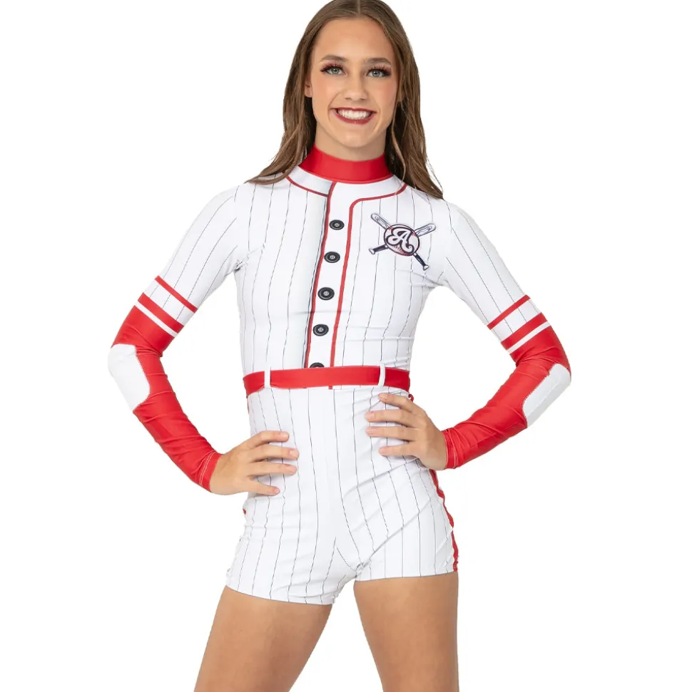 Baseball Strike Out Pin Stripe Biketard