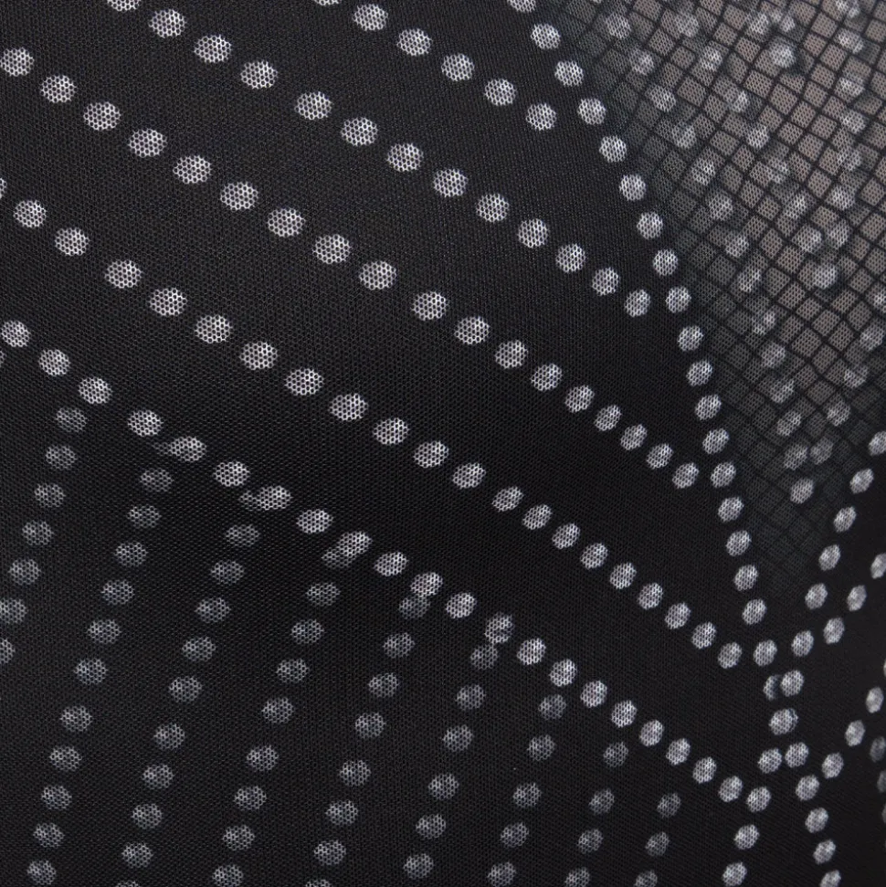 Black Studs Mesh Unitard
