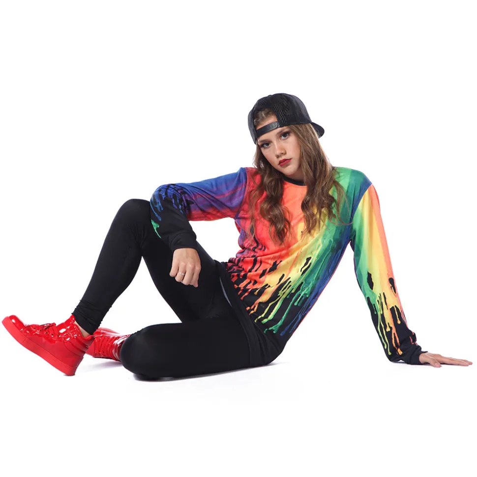 Colorful Paint Drip Long Sleeve Tee