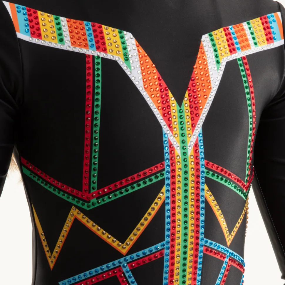 Come Alive Long Sleeve Rhinestoned Leotard
