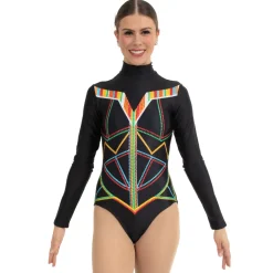 Come Alive Long Sleeve Rhinestoned Leotard