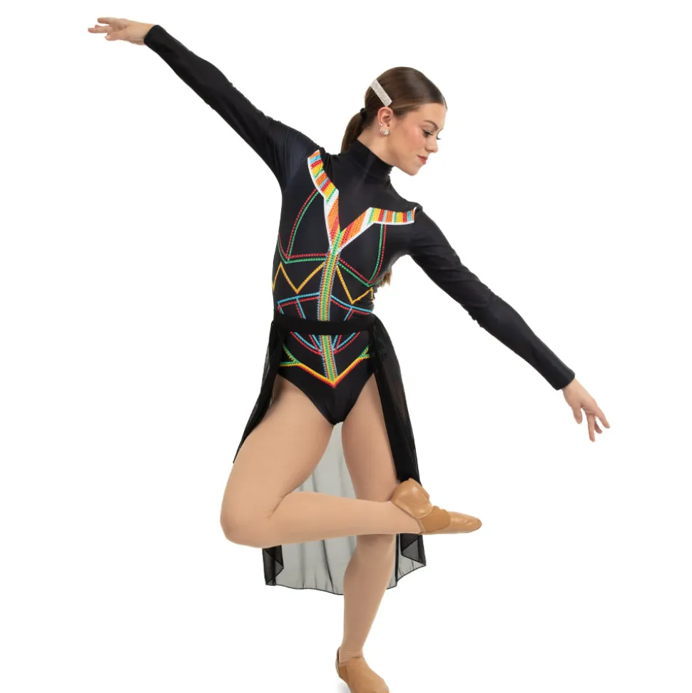 Come Alive Long Sleeve Rhinestoned Leotard