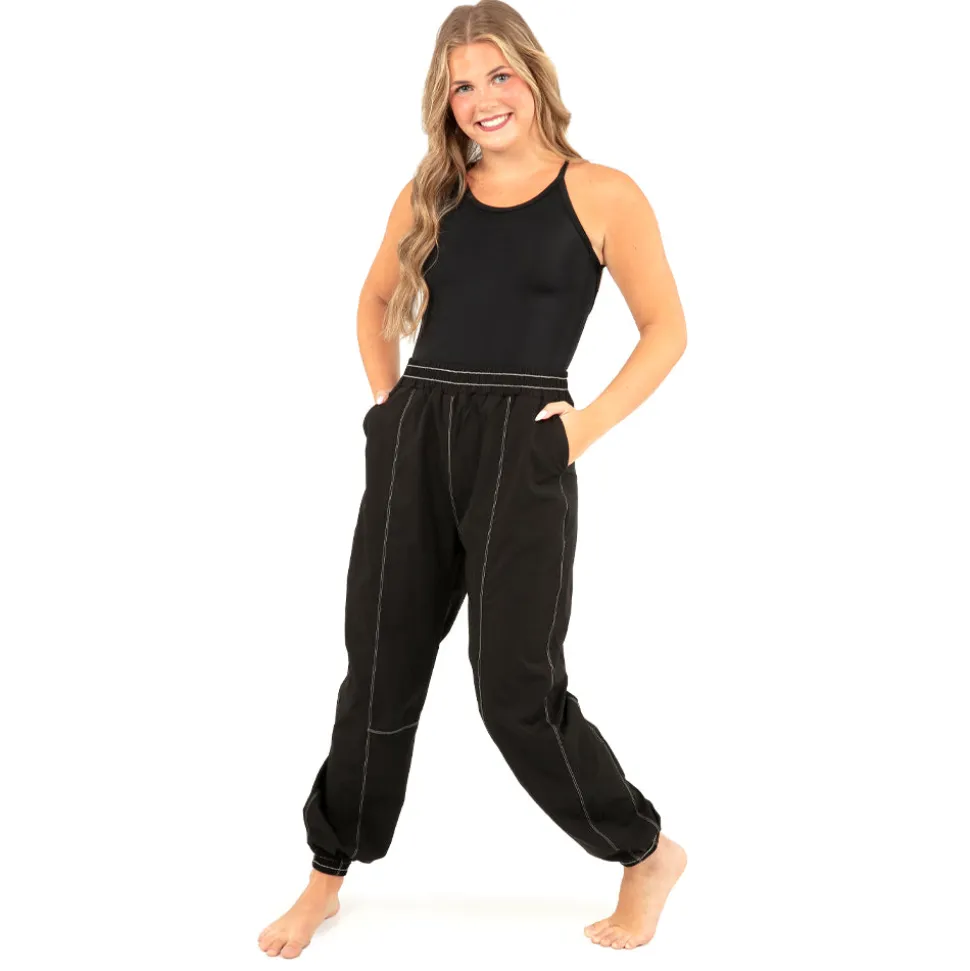 Contrast Stitch Elastic Joggers