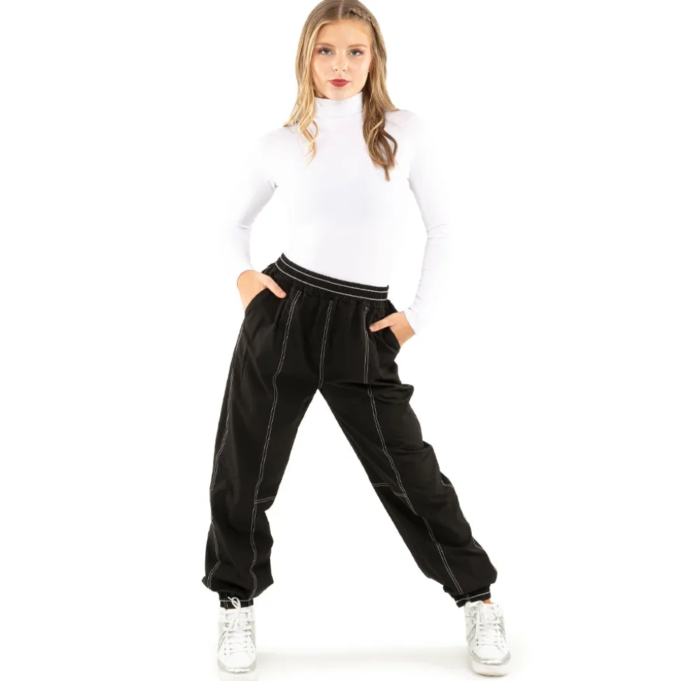 Contrast Stitch Elastic Joggers