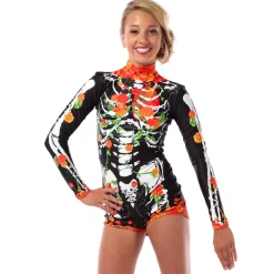 Day of Dead Skeleton Biketard