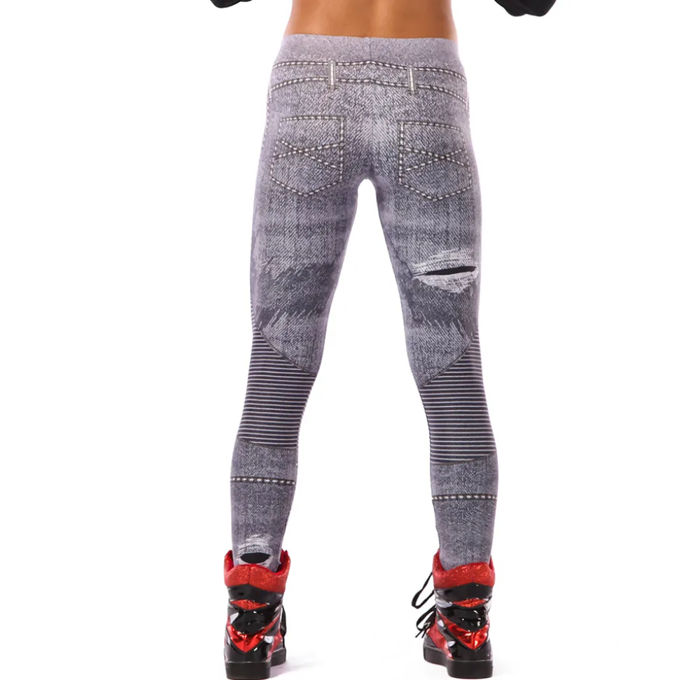 Distressed Denim Legging