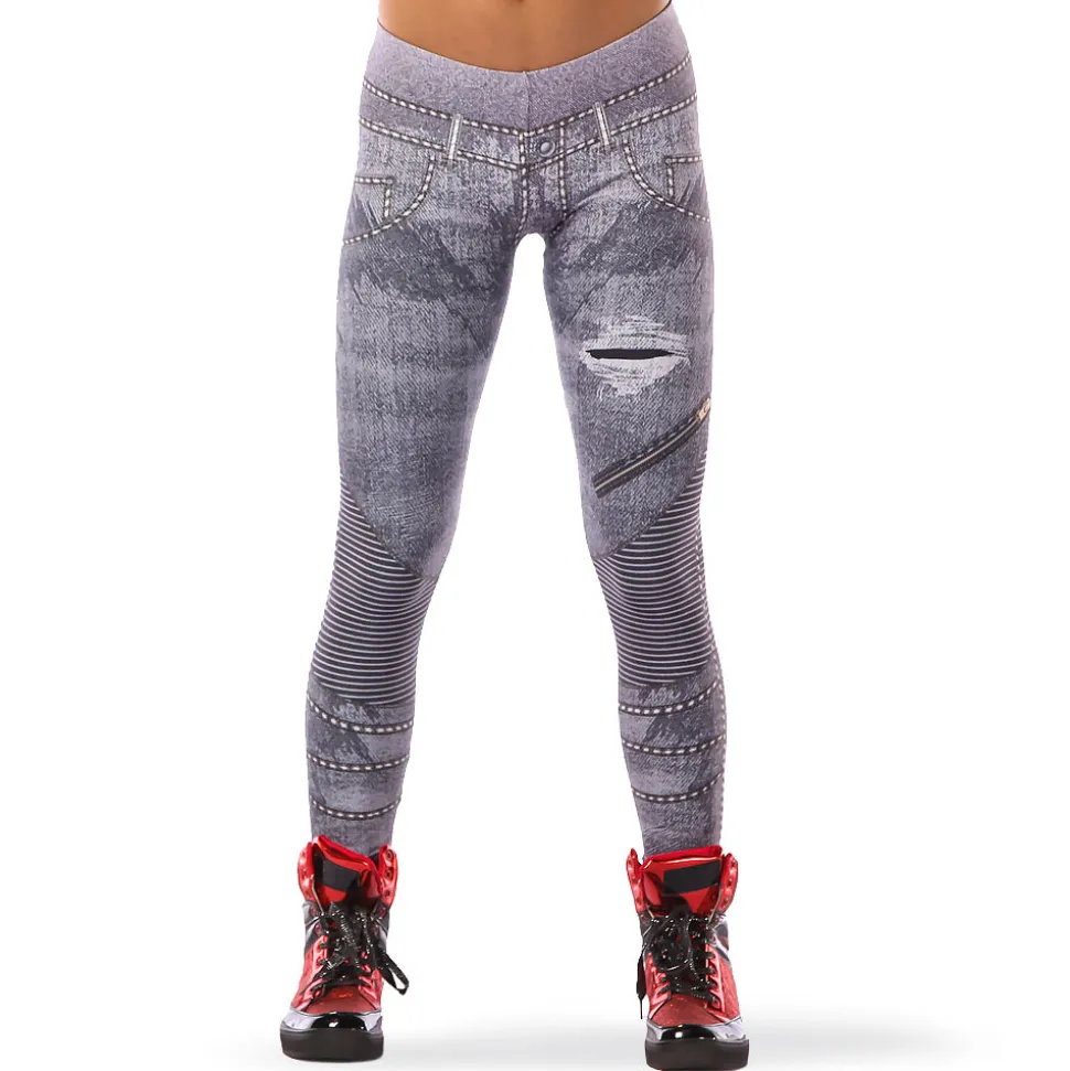 Distressed Denim Legging