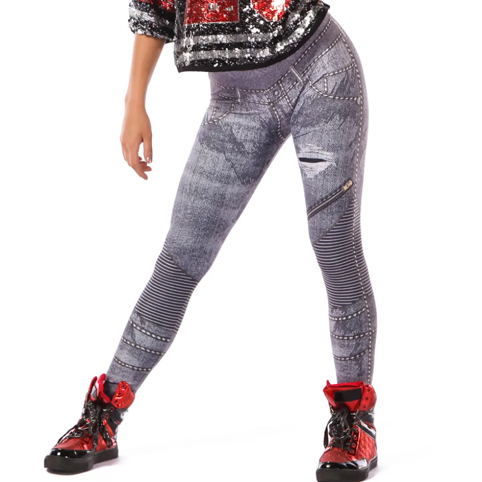 Distressed Denim Legging