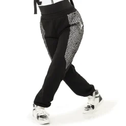 Fishnet Mesh Panel Joggers