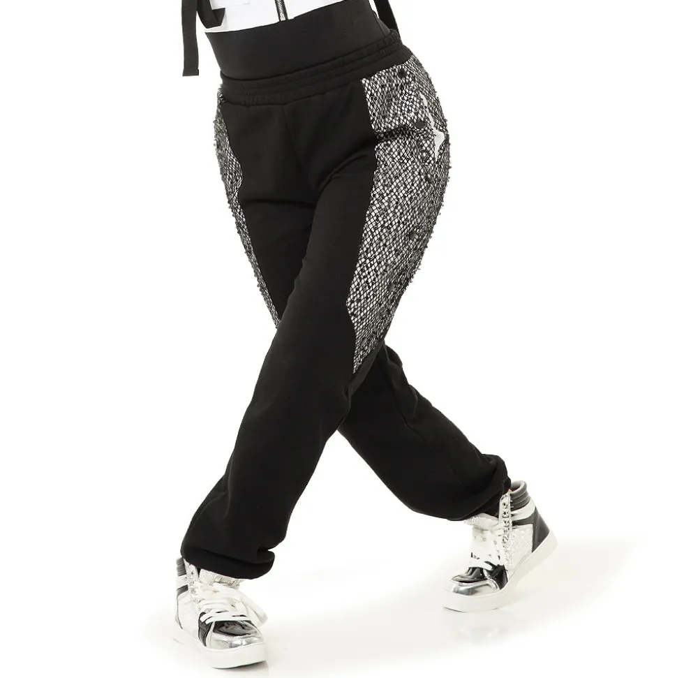 Fishnet Mesh Panel Joggers
