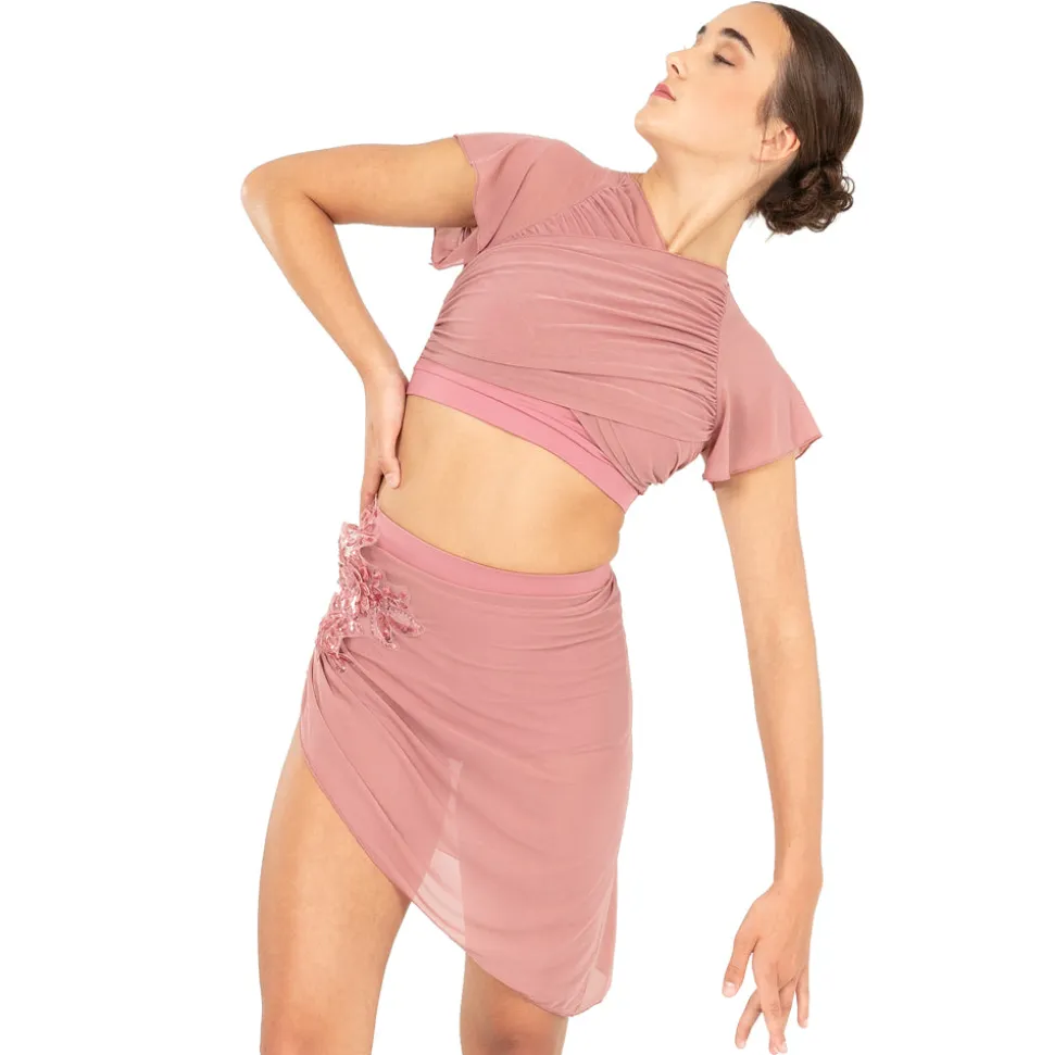 Flutter Sleeve Performance Crop Top