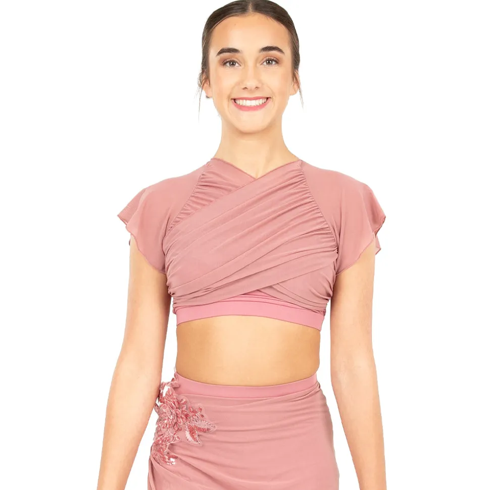 Flutter Sleeve Performance Crop Top