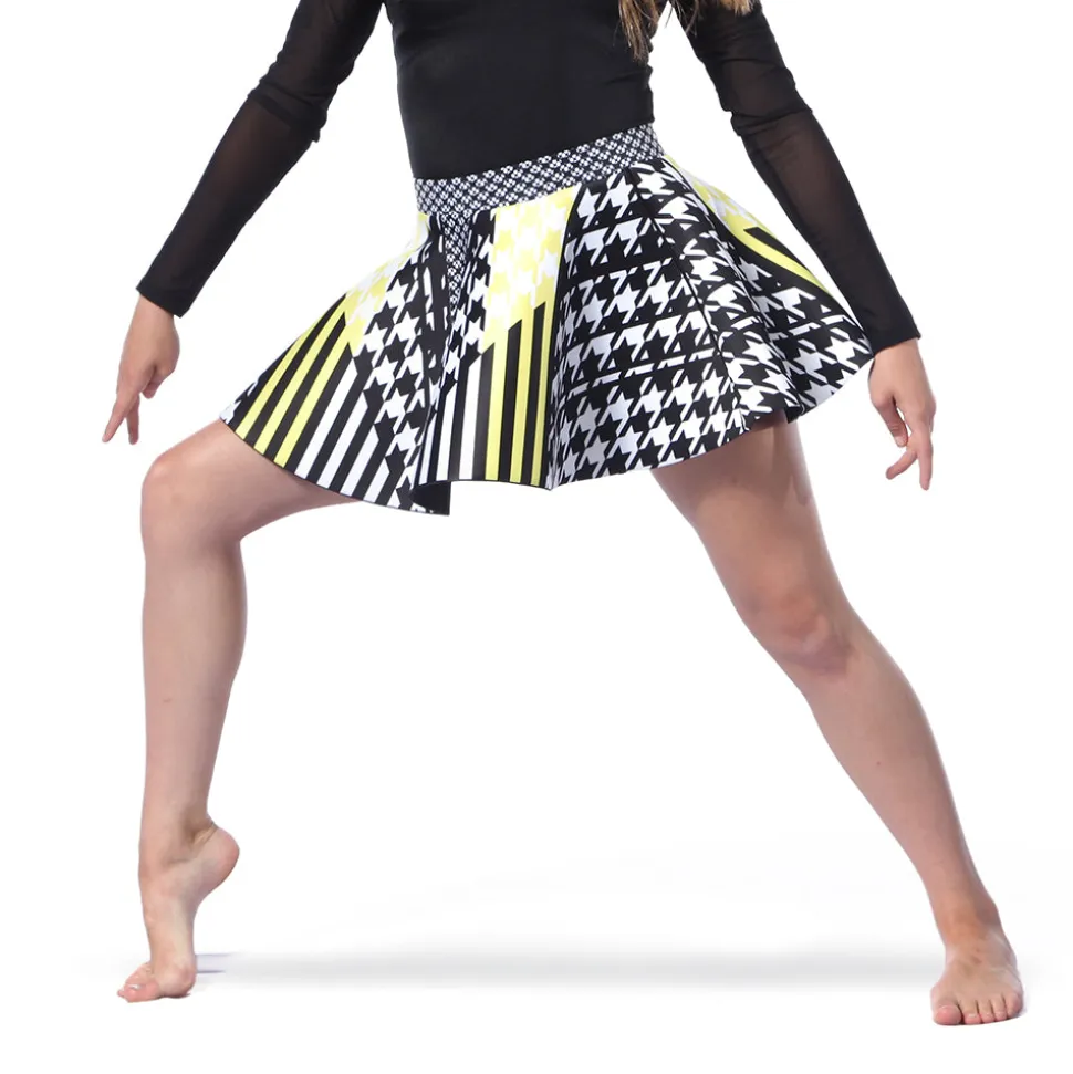 Houndstooth Neoprene Skater Skirt
