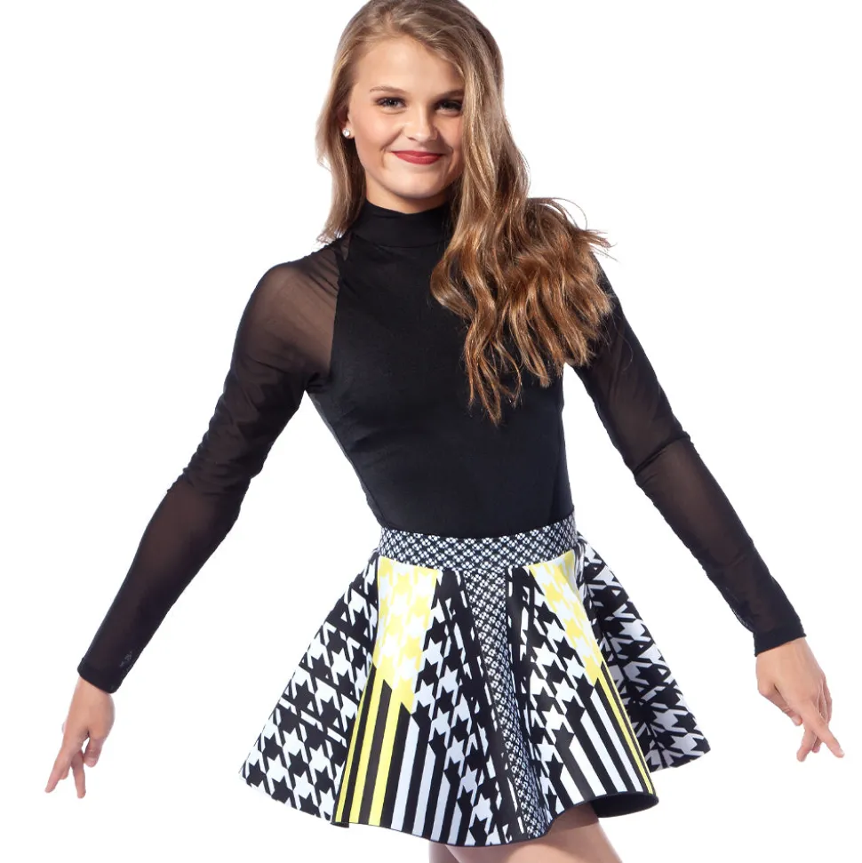 Houndstooth Neoprene Skater Skirt