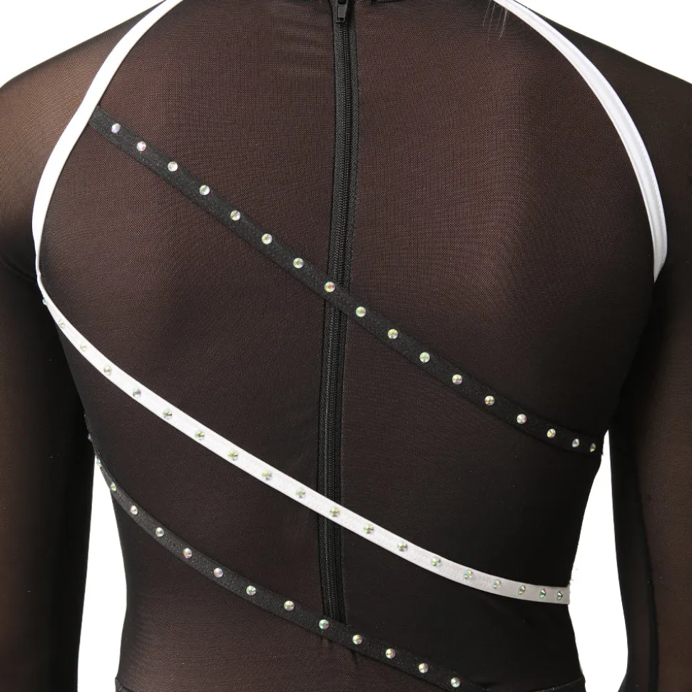 I Will Survive Colorblock Youth Mesh Long Sleeve Leotard
