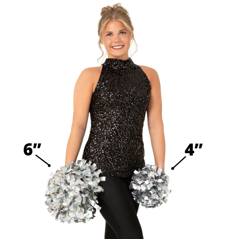 Just For Kix 6" Solid Metallic Pom – High-Energy, Lightweight Cheer & Dance Pom (Sold Individually)