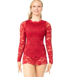 Lace Long Sleeve Scoopneck Dress