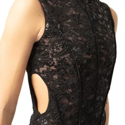 Lace Sequin Sleeveless Performance Leotard