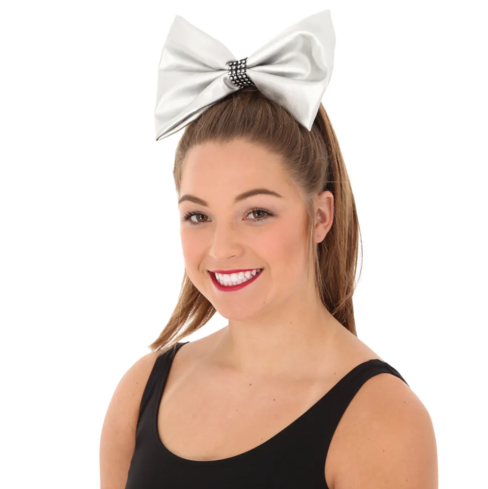 Large Leatherette Bow with Contrast Trim