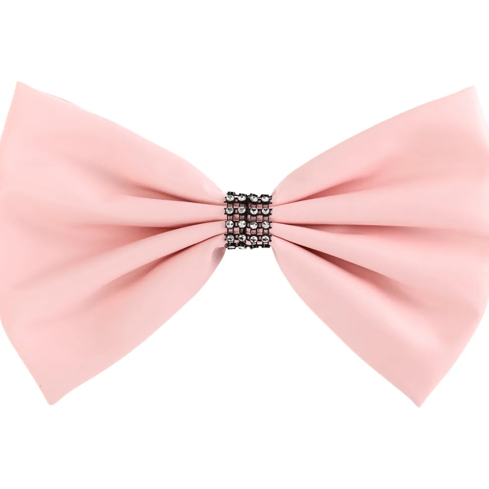 Large Leatherette Bow with Contrast Trim
