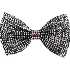Large Rhinestone Bow with Contrast Trim