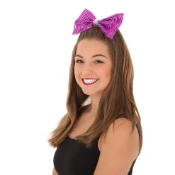 Large Rhinestone Bow with Contrast Trim