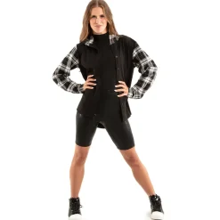 Long Sleeve Hooded Plaid Shirt