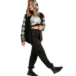 Long Sleeve Hooded Plaid Shirt
