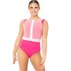 Mesh Overlay Cross Back Leotard