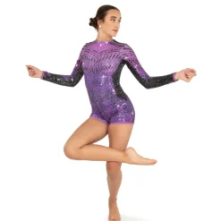 No Limit Long Sleeve Sequin Biketard