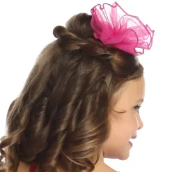 Pink Tulle Ruffle Flower
