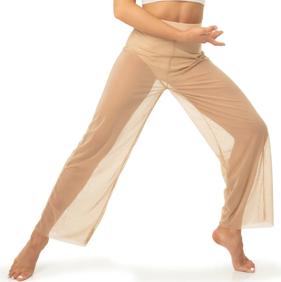 Power Mesh Wide Leg Pant with Attached Brief
