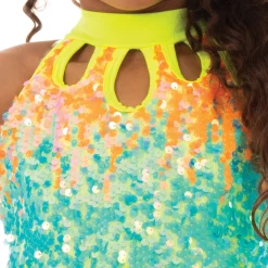 Radiant Sequin Ombre Biketard