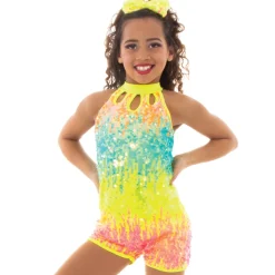 Radiant Sequin Ombre Biketard
