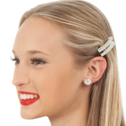 Rhinestone Barrette Pair