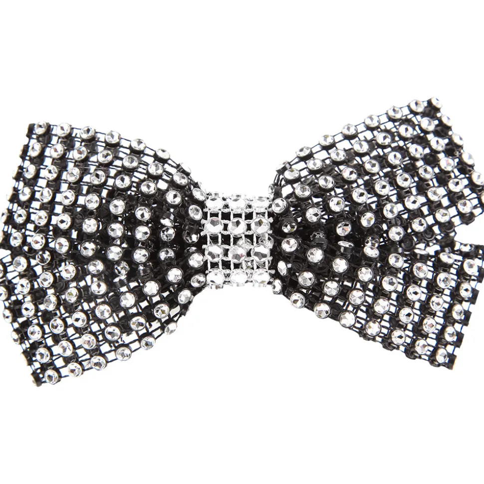 Rhinestone Bow with Contrast Trim