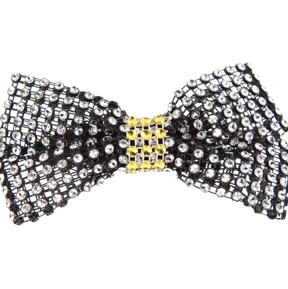 Rhinestone Bow with Contrast Trim
