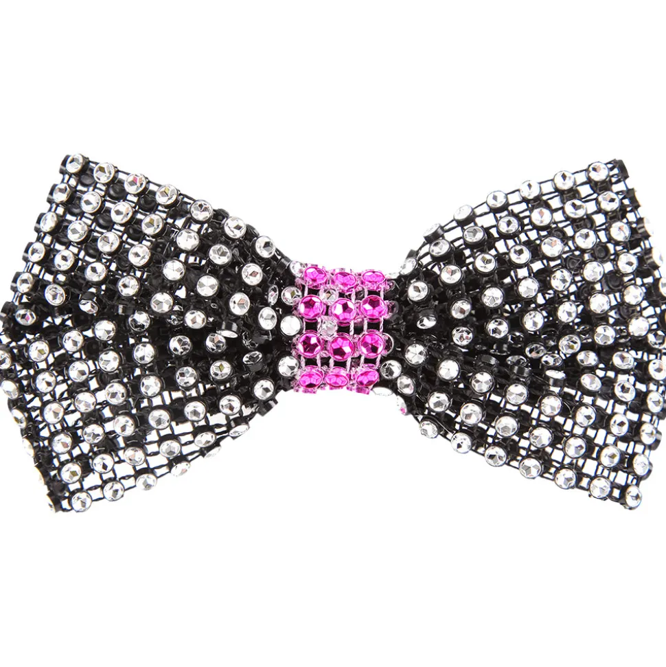 Rhinestone Bow with Contrast Trim