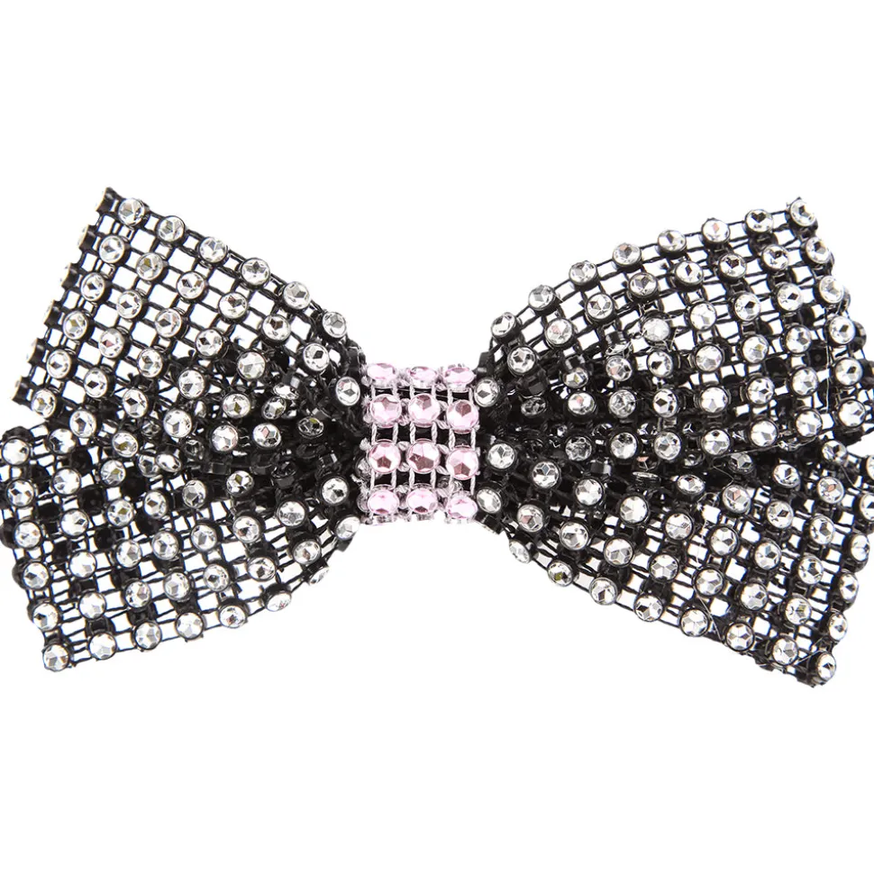 Rhinestone Bow with Contrast Trim